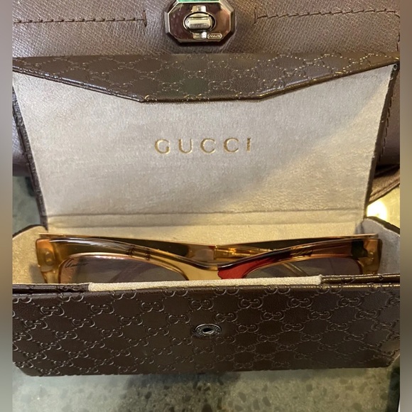 GUCCI SUNGLASSES OPTYL FLORA CAT EYE METALLIC TEMPLES GG 3739/S 2FX0J - Picture 2 of 3